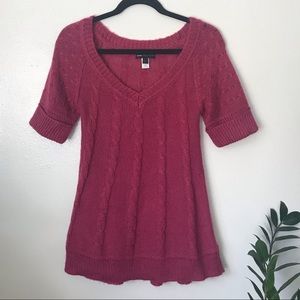 Mango short sleeve knit short sleeve sweater shirt